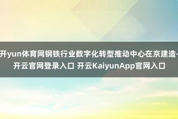 开yun体育网钢铁行业数字化转型推动中心在京建造-开云官网登录入口 开云KaiyunApp官网入口