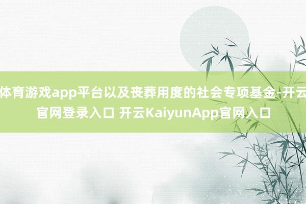 体育游戏app平台以及丧葬用度的社会专项基金-开云官网登录入口 开云KaiyunApp官网入口