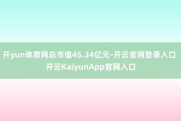开yun体育网总市值45.34亿元-开云官网登录入口 开云KaiyunApp官网入口