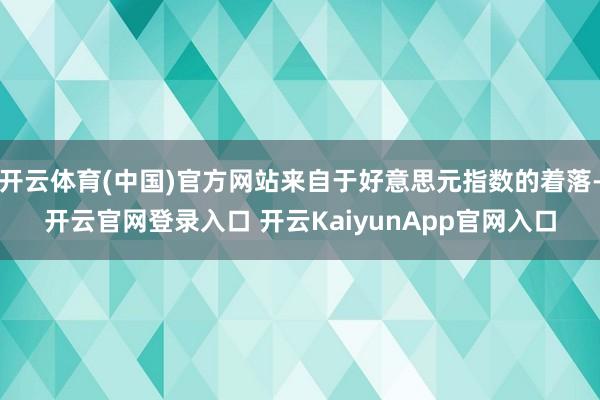 开云体育(中国)官方网站来自于好意思元指数的着落-开云官网登录入口 开云KaiyunApp官网入口